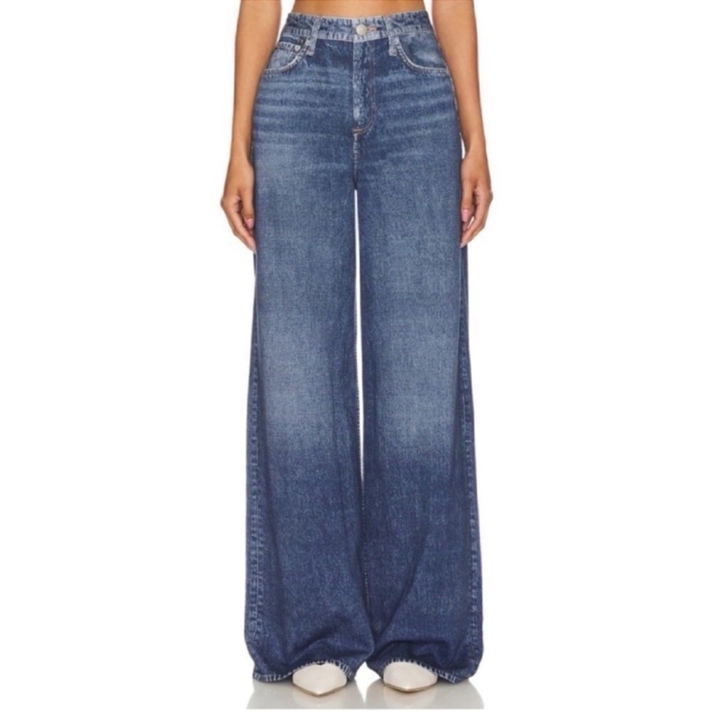 Rag & Bone Miramar Sofie Wide-Leg Pants Sweatpant Jeans Blue 25